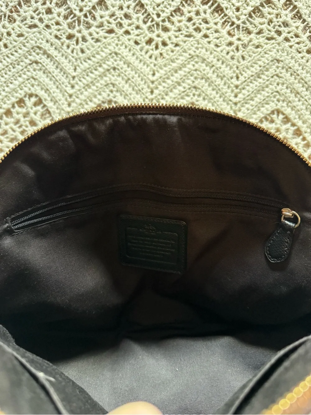 Coach Cora Domed Satchel Signature Canvas Brown Black Leather Bag F33904 K1481